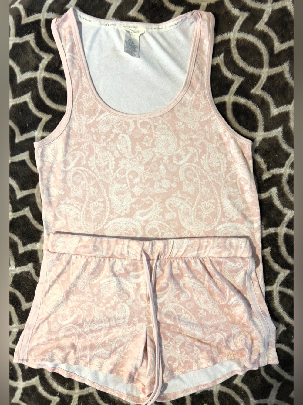Lucky Brand Super Soft Summer PJ’s in Pink Floral Paisley - Sz S